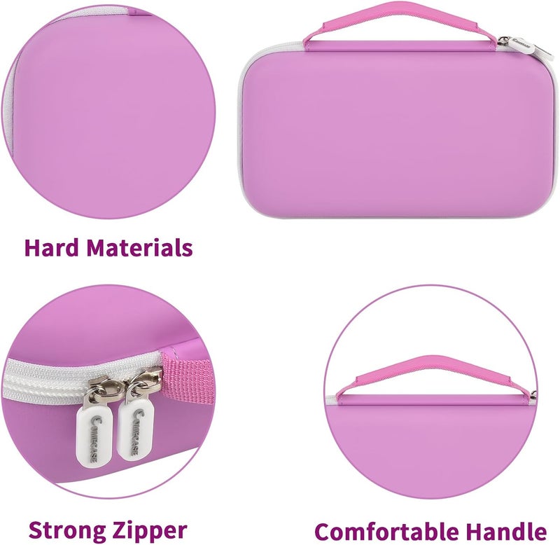 Comecase حافظة ميكروفون لاسلكي لجهاز JBL PartyBox ونظام ميكروفون مزدوج، صندوق تخزين للسفر للميكروفونات الكاريوكي مع غطاء رغوي للميكروفون، يحمل 2 ميكروفون، مستقبلات، محولات، بطاريات AA - بنفسجي - Image 4